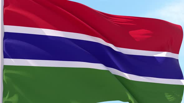 Gambia Flag Looping Background