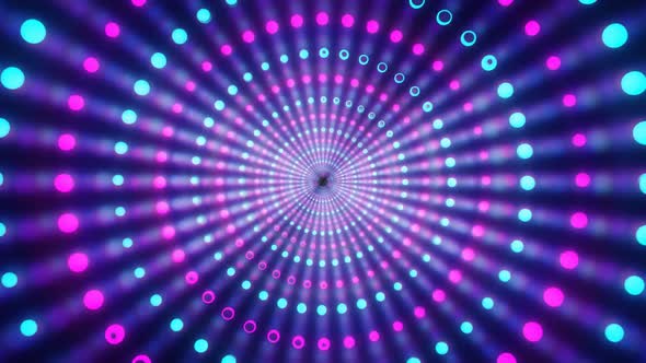 Vj Looped Animation of Rotating Neon Balls
