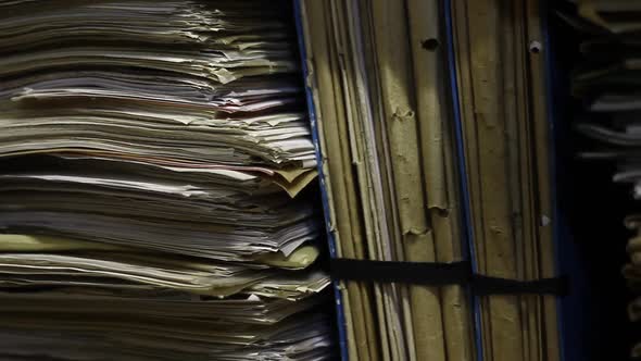 Brown Files in Stacks in Archive