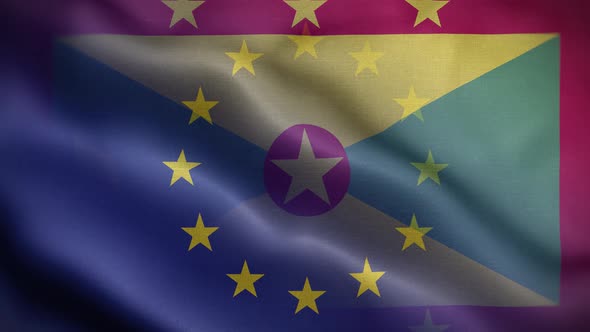EU Grenada Flag Loop Background 4K
