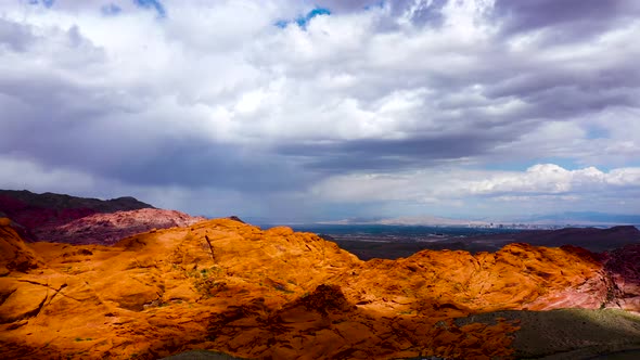 Aerial Drone Shots tracking the top of Red Rock Canyon during the day time in Las Vegas, NV alt