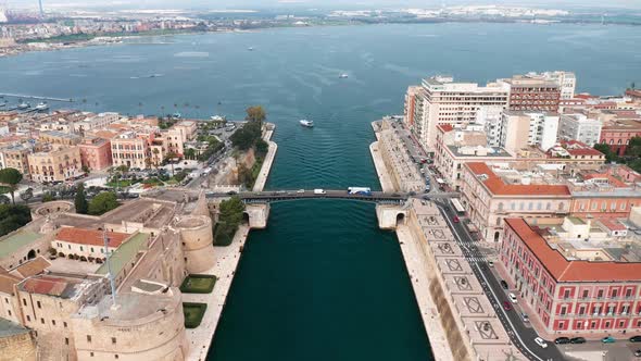 Aerial view of Taranto, Ital