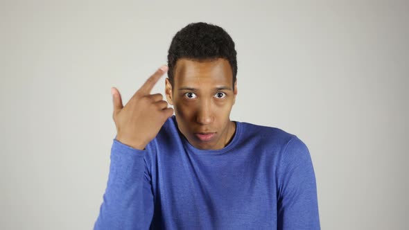 Angry African Man Arguing White Background alt