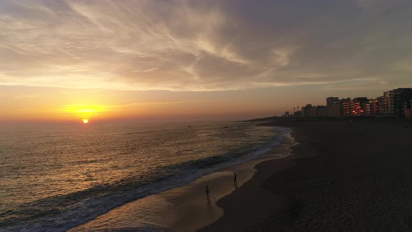Romantic Beach Background at Sunset alt