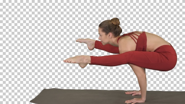 Beautiful Young Fit Woman Wearing Sportswear, Alpha Channel alt