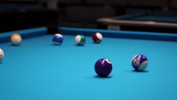Persons Play in Snooker Game, Man Plays in Billiard