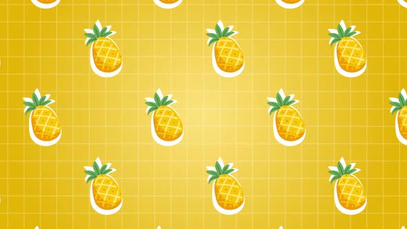 Pineapple Fruits Food Animation Background alt