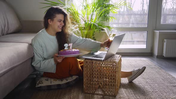 Girl Celebrating Birthday Alone at Home