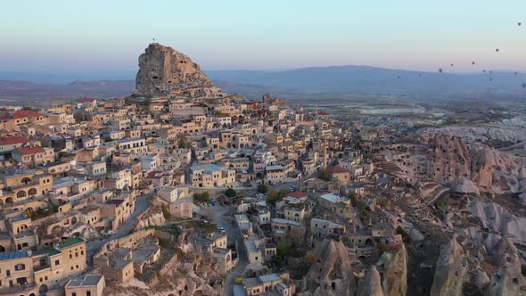 Panoramic View of Town in Cappadocia Turkey alt