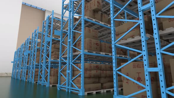 Warehouse Where Goods Are Stored In Factory 4K 03