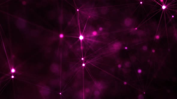Abstract Lights Connected on Pink Background Representing Corporate Teamwork and Analytics