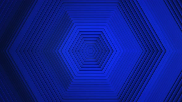 Sequential movement of the dark blue hexagon rings