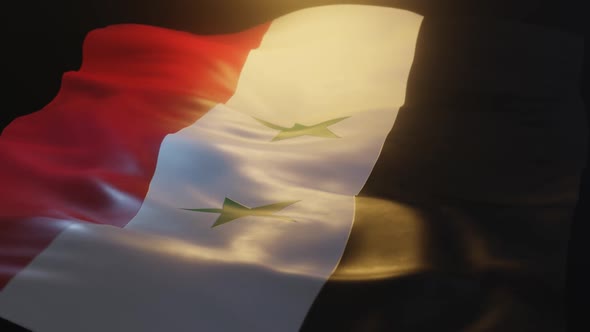 Syria Flag Low Angle View