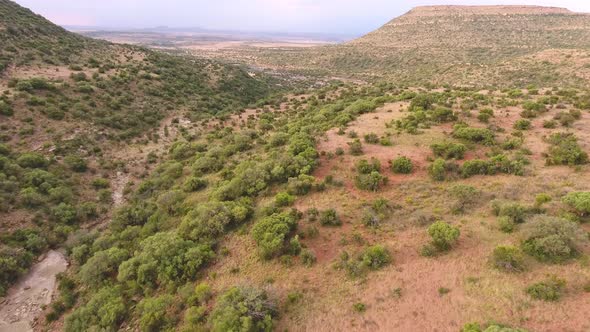 Aerial view of the mountainous landscape of the Karoo region of South Africa alt