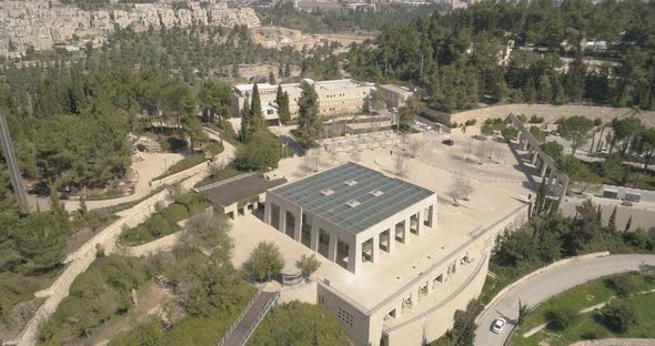 Aerial view of Israel Holocaust Museum, Jerusalem, Israel. alt