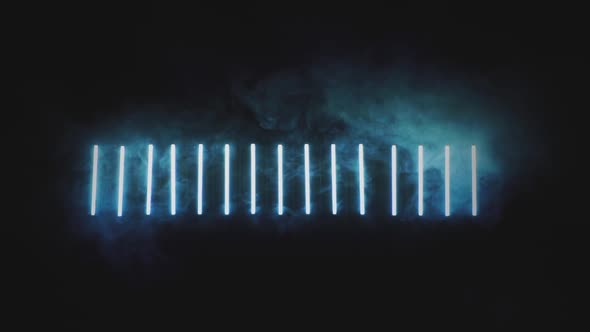 Blue Neon and Smoke Background