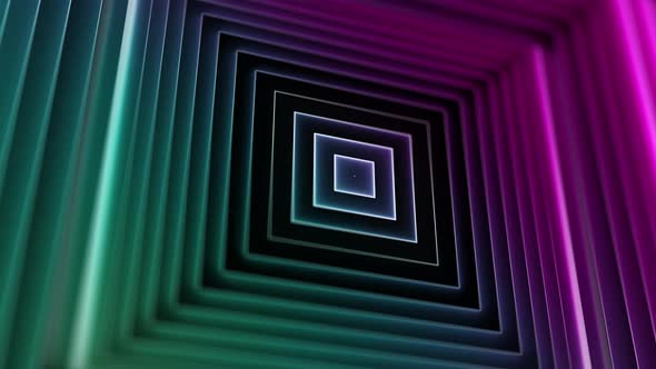 Abstract Neon Background of Squares. Seamless