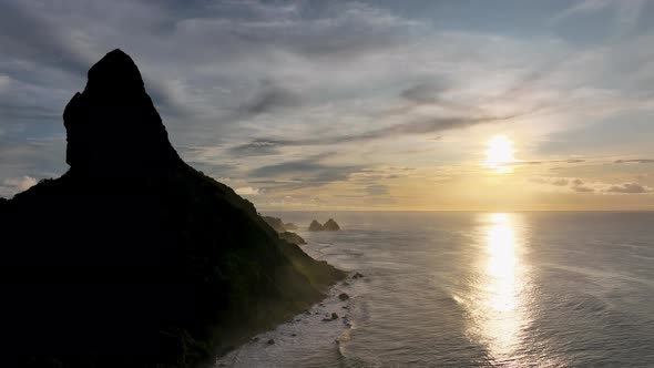 Sunset Fernando de Noronha Archilepago at Pernambuco state Brazil. alt