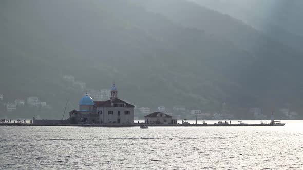 Artificial Island Gospa Od Skrpjela in the Bay of Kotor Near Perast, Montenegro