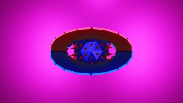 Futuristic ball rotates in rings .