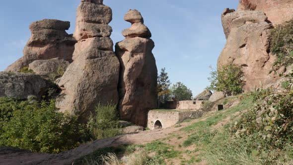 Belogradchik group of rocks slow tilt 4K 2160p 30fps UltraHD footage - Strange  formations in Wester alt