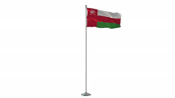 Oman Looping Of The Waving Flag Pole With Alpha