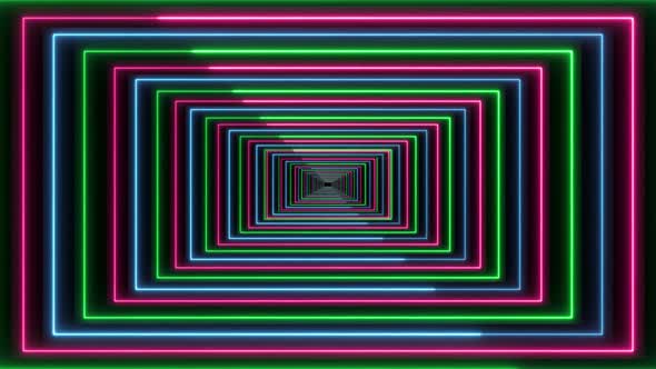 Neon tunnel background. neon line movement background animation. Vd 1605