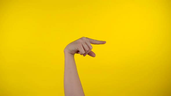 Hand on Color Background Show From Side To Side Poke a Finger