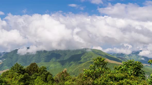 Doi Phu Kha mountain, famous travel destination in Nan province, Thailand - time lapse