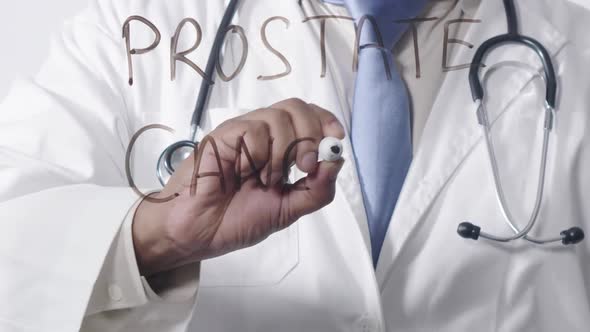 Asian Doctor Writing Prostate Cancer
