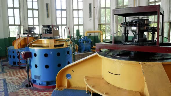 Working Water Pumps at Water Treatment Plant. Treatment Facilities for the Preparation of Drinking alt