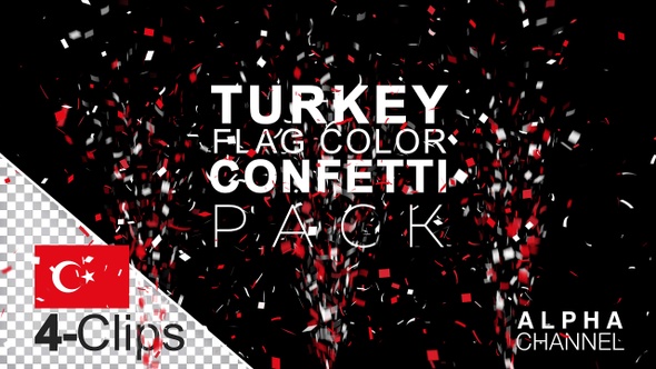 Turkey Flag Color Celebration Confetti Pack