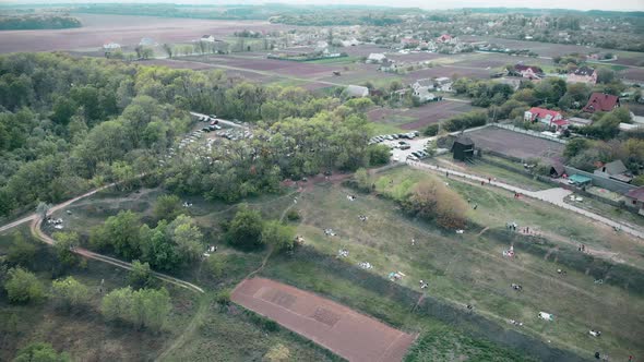 Aerial View of a Small Village