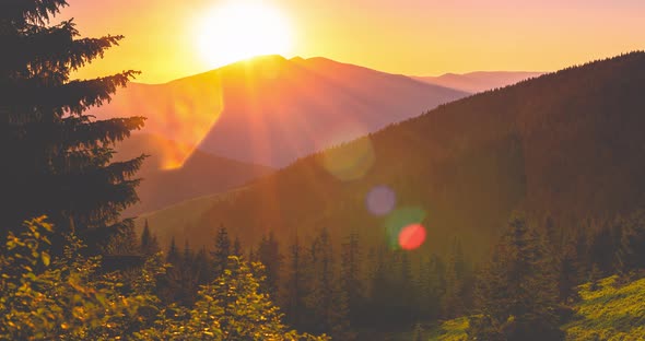 Colorful Sunset in Carpathian Mountains alt