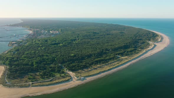 Establishing Drone Landscape of Hel Peninsula in Baltic Sea in Poland in Summer