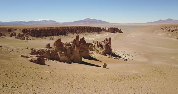 Aerial view of Tara's Cathedrals in Atacama Desert alt