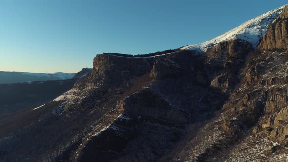 Flying over breathtaking rock alt