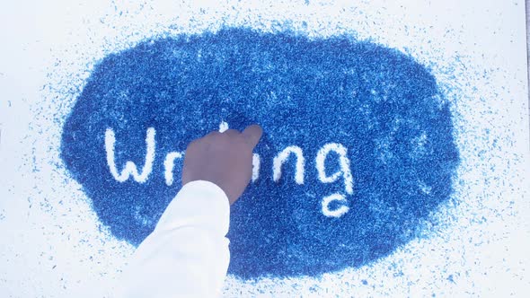 Blue Writing Writing