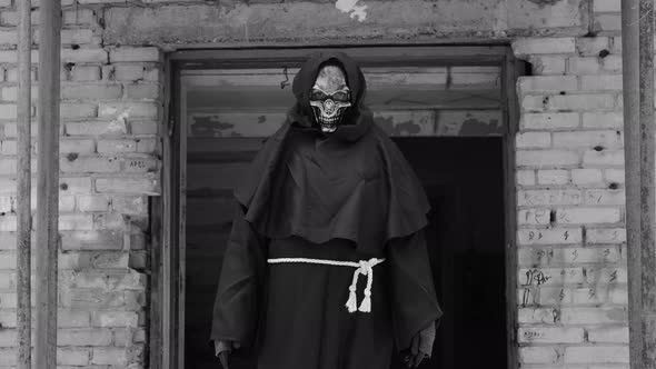 Grim Reaper Over Old Derelict Brick Building alt