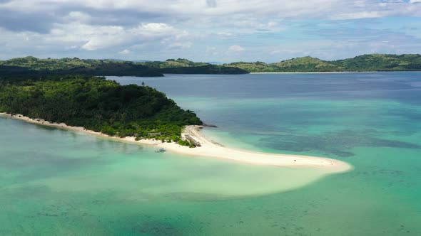 Tropical Island with a Lagoon and White Sandy Beach. Caramoan Islands, Philippines alt