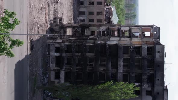 Vertical Video of the Destruction in Borodianka Ukraine During the War alt