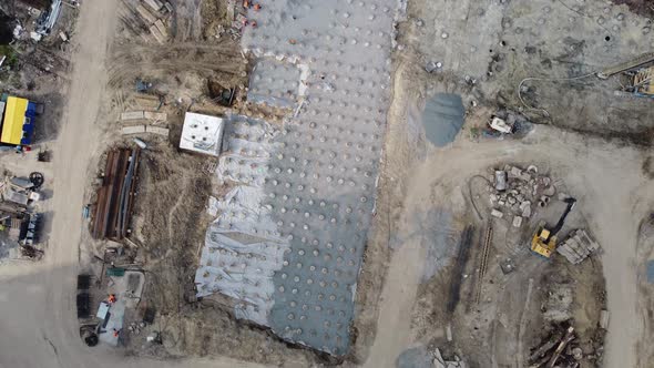 Aerial Panoramic View of City Construction Site alt