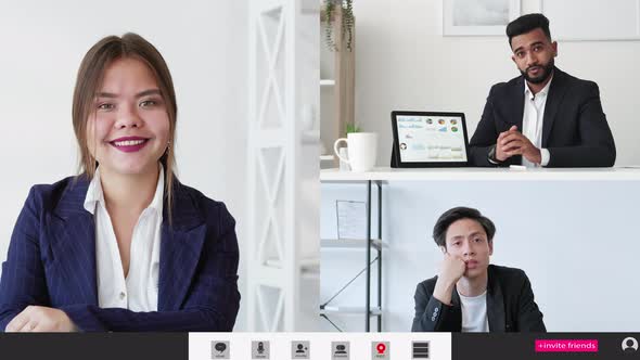 Video Interview Group Web Chat Team Working Online alt