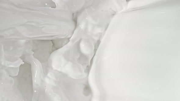Super Slow Motion Top Shot of Pouring Fresh Milk at 1000Fps. alt