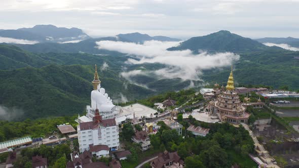 Aerial view of Wat Phra Thart Pha Sorn Kaew Statue temple, Phetchabun, Thailand. alt