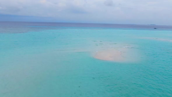 Drone Flyuing Along Maldive Paradise Tropical Island