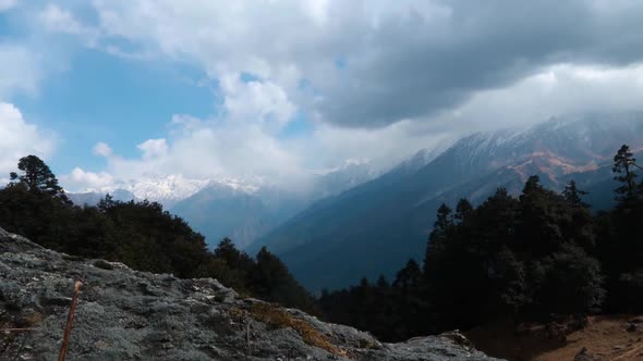 Himalaya timelapse taken from mountains of Uttarakhand morning clouds sunrise cinematic alt