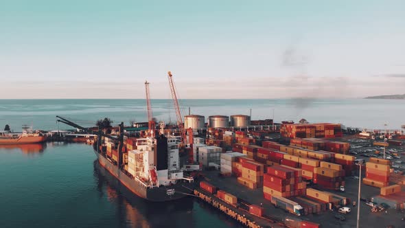 Cargo Ship Loaded With Containers (Cinematic)