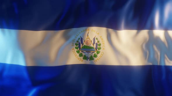 El Salvador Flag with Edge Bump