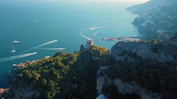 Vacation Spot at the Village in the Mountains, Amalfi Coast Aerial Shot alt